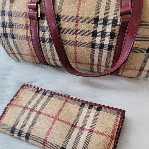 Burberry Nova Check Barrel Bag & Wallet * Leather & Coated Canvas - Picture 12 of 16